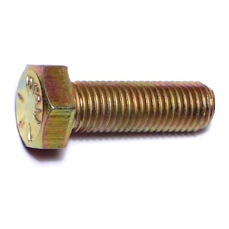 Midwest Fastener Grade 8, 5/16"-24 Hex Head Cap Screw, Zinc Yellow Steel, 1 in L, 10 PK 62962